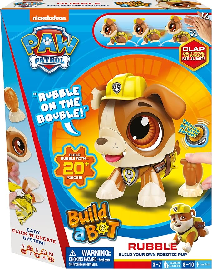 Goliath Build a Bot Paw Patrol Rubble - Build Your Own Robotic Pet - Ages 3-10, Small