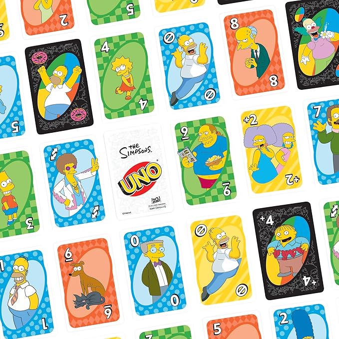 Mattel Games UNO The Simpsons Card Game for Kid, Adult & Family Nights, Parties, Travel & Camping, Toy Collectible Inspired by The Series