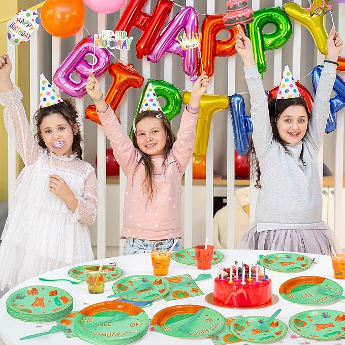 Singer Birthday Party Supplies - 96pcs Paper Plates Napkins Plastic Forks Girl Little Birthday Party Table Decoration The Life of A Birthday Girl Disposable Cake Tableware Set for 24 Guests