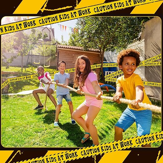 Nuanchu 2 Rolls 3'' x 98 Feet Kids at Work Construction Party Tape Decorations Caution Construction Birthday Party Supplies Favors for Kids Classroom Room Decor(No Stickiness)