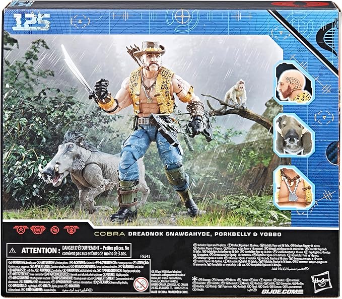 G.I. Joe Classified Series #125, Dreadnok Gnawgahyde and Pets Porkbelly & Yobbo, Collectible 6-Inch Action Figure with 16 Accessories