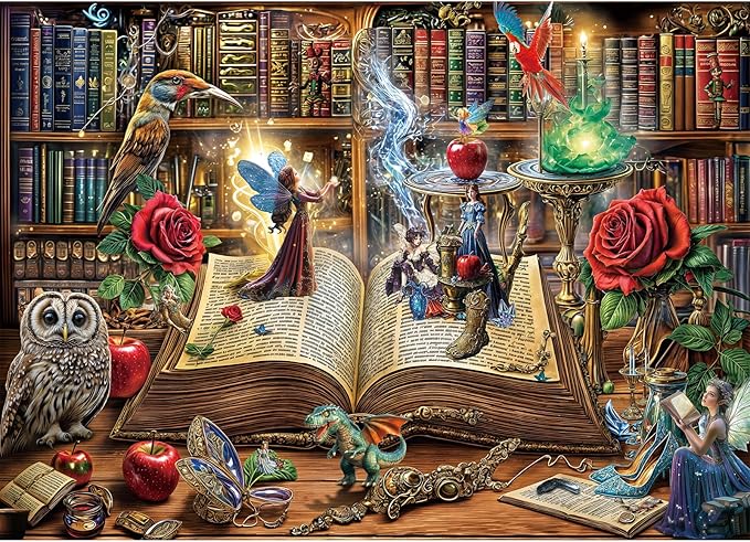 Magic Book Jigsaw Puzzles, 1000 Piece Puzzle for Adults, Family Puzzles Game, Fun Relaxing Challenging, Interlock Perfectly No Dust, Home Wall Decor, Gifts for Easter Earth Mother’s Day