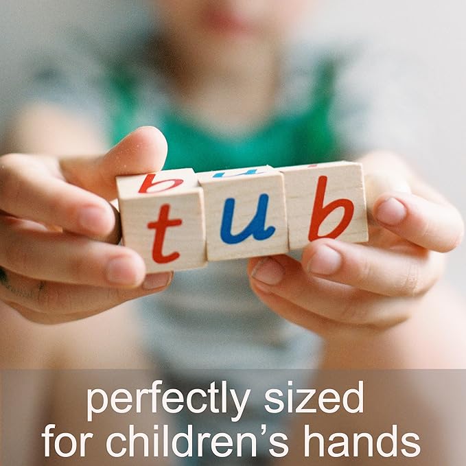 Phonetic Reading Blocks for The Beginning Reader | Tangible Preschool Learning Material | Phonic Word Building Activity Toy