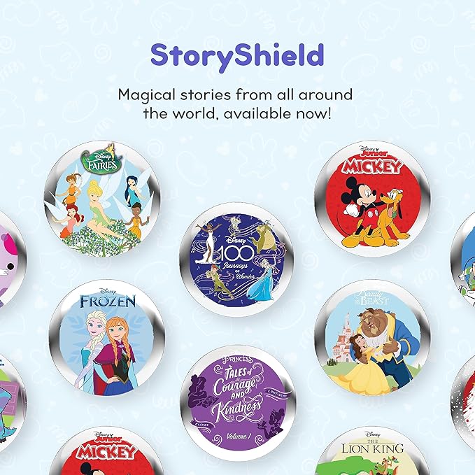 Disney Kids Bluetooth Foldable Headphones: Use Wired or Wireless for Travel, Education, and Screen-Free Entertainment | Includes Mickey Mouse StoryShield, Blue