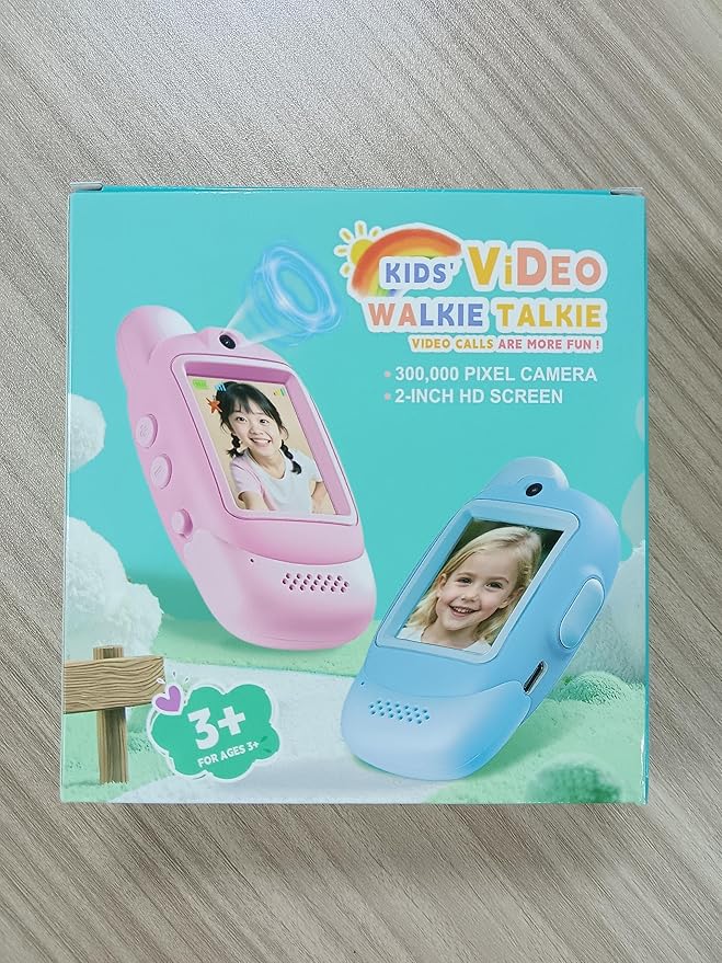 Video Walkie Talkies for Kids, Toys Walkie Talkies Rechargeable 2 Pack with 0.3MP Camera, 1000mAh, Ergonomic, Long Range 2 Way Radio, Indoor Outdoor, Birthday Gift for Boy Girl Age 3-12 (Pink & Pink)