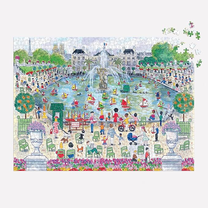 Galison Springtime in Paris – 1000 Piece Michael Storrings Puzzle Featuring The Ornamental Grand Bassin Pond in The Spring