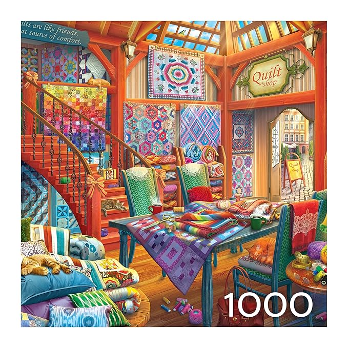 Roseart - Hobby Haven - Quilt Shop - 1000 Piece Jigsaw Puzzle for Adults