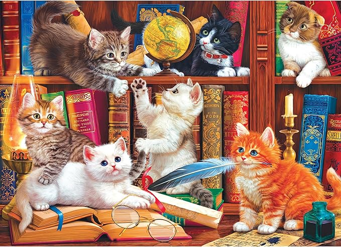 RoseArt - Kodak Premium - Library Mischief - 1000 Piece Jigsaw Puzzle for Adults