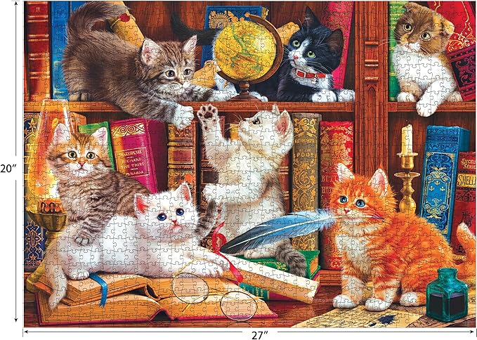 RoseArt - Kodak Premium - Library Mischief - 1000 Piece Jigsaw Puzzle for Adults