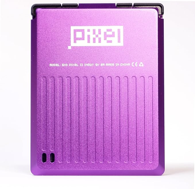 GKD Pixel 2 Console Metal Retro Game Player Portable Mini Pocket Handheld, Preinstalled with 64GB TF Card 1800mAh Battery 2.4-inch IPS Screen Aluminum Body Console Gaming Player (Purple 64GB)