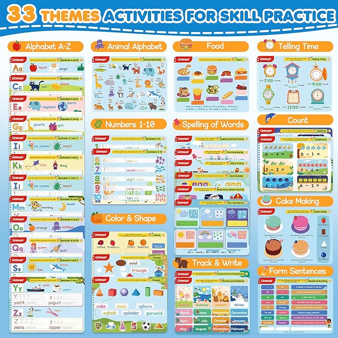 Preschool Learning Activities Kindergarten Workbooks, Toddler Alphabet Learning Educational Toys for 2 3 4 5 Year Old, Writing Practice Tracing Activity Books, Back to School, Easter Basket Stuffers