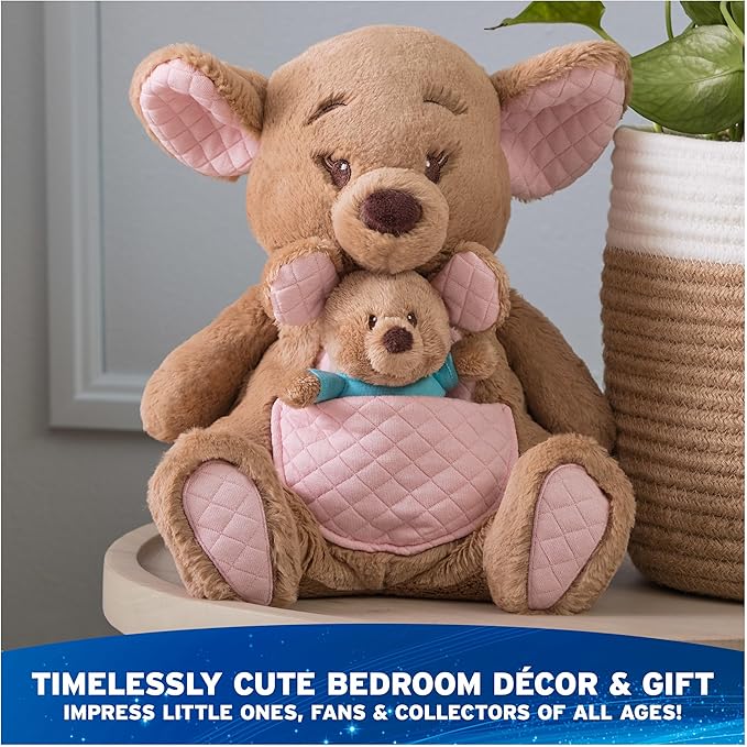 GUND Disney Official Kanga and Roo Oh So Snuggly Plush, Winnie The Pooh, Kangaroo and Baby Stuffed Animals for Ages 1 and Up, Brown, 12.5”