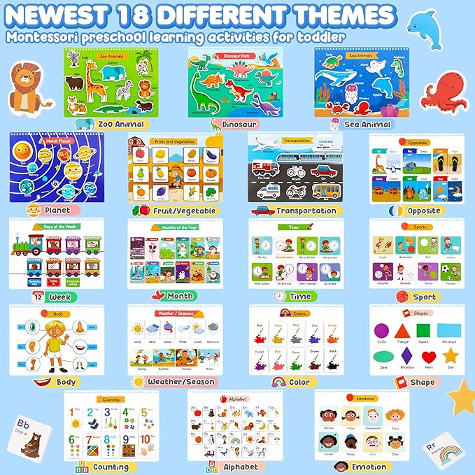 Busy Book for Toddlers 3-5,Preschool Learning Activities,Montessori Learning Educational Toys, Tracing Activity Coloring Books for Kids Ages 4-8, Autism Sensory Travel toys,Back to School,Easter Gifts