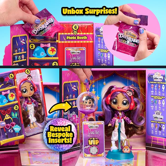 Disney Doorables Adoorbs Dolls Series 2 – Collectible 5.5-Inch Dolls with Accessories, Blind Box Surprise, Rooted Hair & Articulated Fashion Figures for Kids Ages 5+