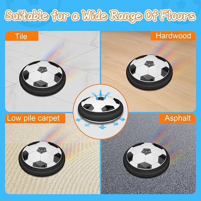 LED Hover Soccer Ball, Floating Soccer Set with 2 Goal Soccer, Indoor Soccer Game for Young Boys and Girls, Birthday Gifts for Young Kids, Toys Gifts for Ages 3-12