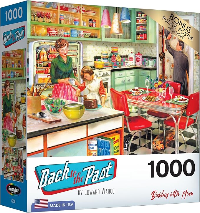 RoseArt - Back to The Past - Baking with Mom - 1000 Piece Jigsaw Puzzle for Adults