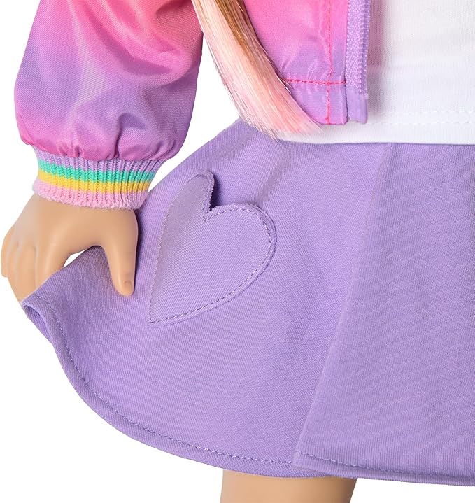 American Girl, Summer McKinny Girl of The Year 2025 Waggy Pup Tails Outfit for 18-inch Dolls, with a t-Shirt, Jacket, Skort, Socks, and Shoes, Ages 6+