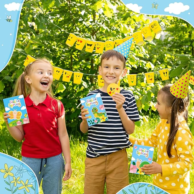 X1zuue Spring Coloring Books for Kids - 24Pcs Bulk Hello Spring Mini Coloring Booklet DIY Art Drawing Book for Toddlers Easter Holiday Party Goodie Bags Stuffers Sunday School Classroom Favors