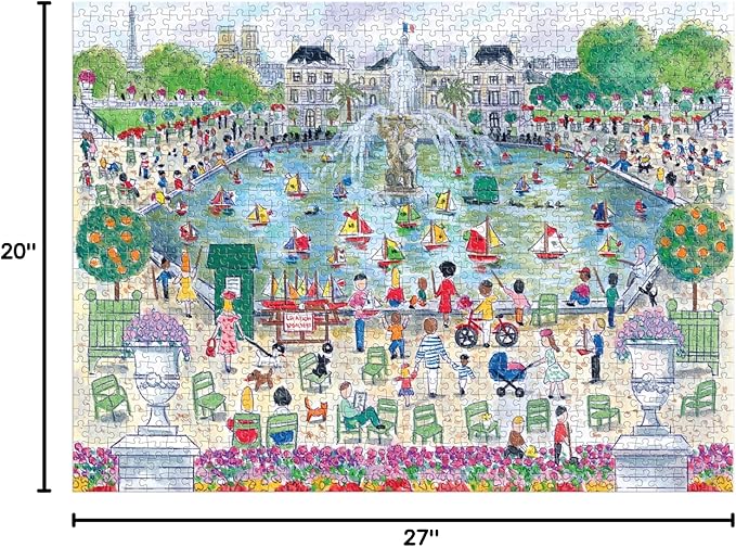 Galison Springtime in Paris – 1000 Piece Michael Storrings Puzzle Featuring The Ornamental Grand Bassin Pond in The Spring