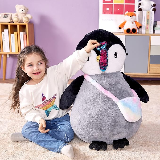 IKASA Giant Penguin Stuffed Animal Plush Toy, 23" Big Cute Jumbo Soft Penguins Plushie for Kids Girls Boys Girlfriend Children