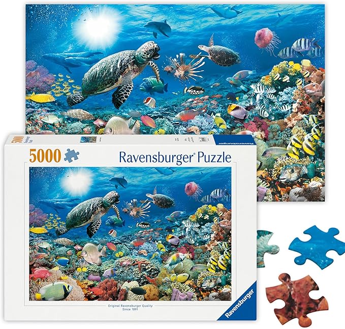 Ravensburger - Beneath The Sea - 5000 Piece Jigsaw Puzzle - Stunning Imagery - Beautiful and Intricate - Underwater Turtles, Dolphins, and More - Premium Quality - Puzzles for Adults