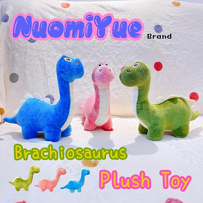 Green Dinosaur Plush Toys for Kids, 12'' Brachiosaurus Stuffed Animal, Cute Plushies for Boys and Girls, Dinosaur Stuffed Animal Plush Toys for Classroom Prizes, Party Favors, Birthday Gifts