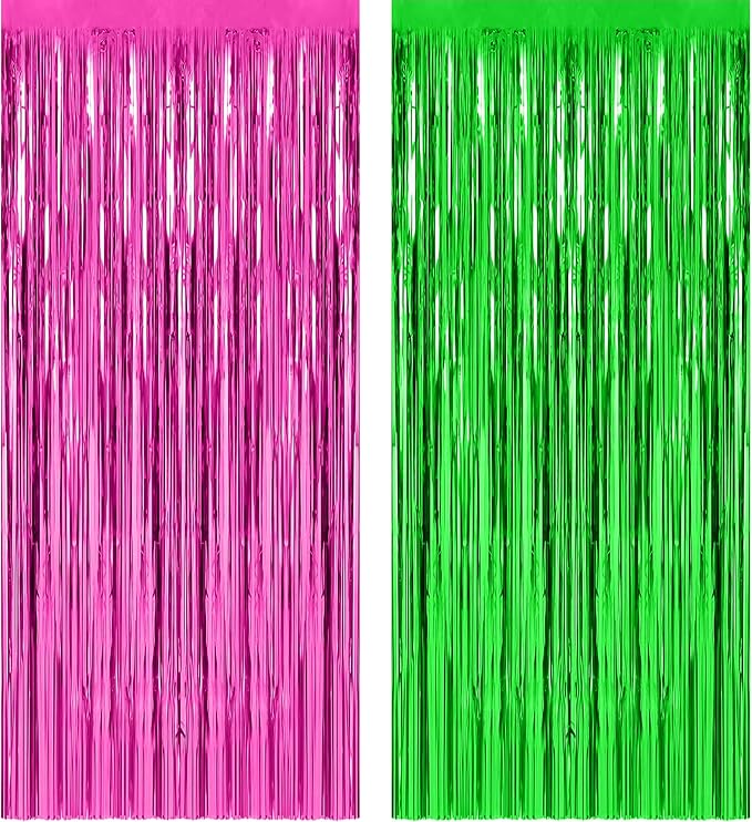 OHOME Witch Party Decorations - Pink and Green Party Backdrop Streamers | Happy Birthday Banner for Birthday Party Decorations Supplies | Witch Themed Decor Photo Booth Props,2 Pack