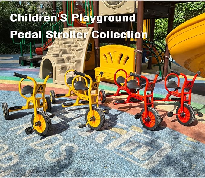 Preschool Kids Tricycle for Rider Age 3-5, Durable Metal Pedal Trike for Boys Girls, Big Kid Tricycle with Non-Slip Grip, Solid Rubber Tires -Outdoor Playschool Daycare Playground Equipment