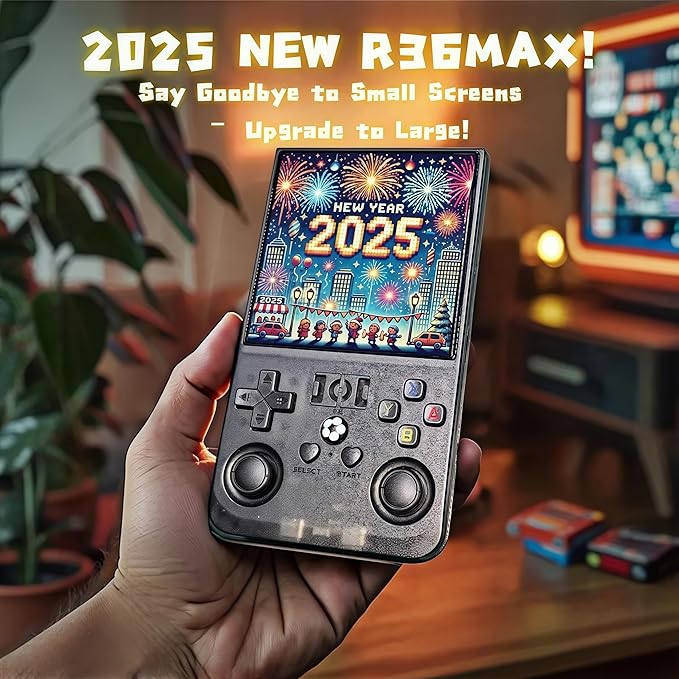 2025 Upgraded R36MAX Retro Handheld Game Console,128GB Built-in 22,000+ Classic Games,Portable Open Source Linux System,4.0-inch 4K HD IPS Screen & Video Player (White 128G)