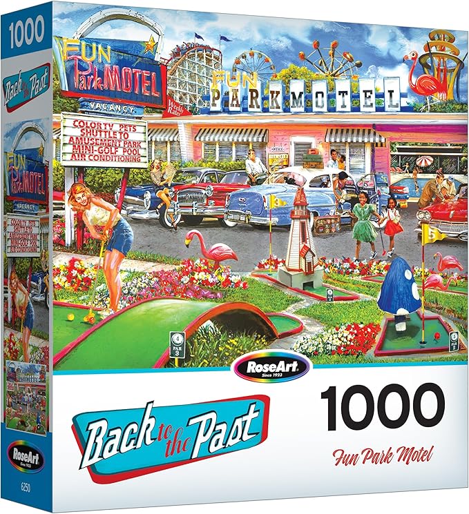 RoseArt - Back to The Past - Fun Park Motel - 1000 Piece Jigsaw Puzzle for Adults