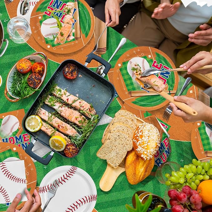 Baseball Party Supplies Kit for 50 - Complete with Dinner & Dessert Plates and Napkins- Baseball Birthday & Gameday Celebrations -Baseball Party Decorations &