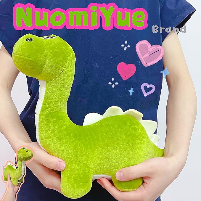Green Dinosaur Plush Toys for Kids, 12'' Brachiosaurus Stuffed Animal, Cute Plushies for Boys and Girls, Dinosaur Stuffed Animal Plush Toys for Classroom Prizes, Party Favors, Birthday Gifts