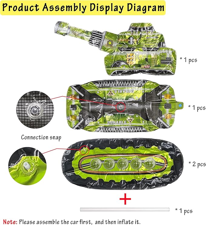Self Standing 4D Army Tank Foil Balloon Large Camo Birthday Armed Forces Truck Balloon For Boys Tank Military Theme Birthday Party Decorations
