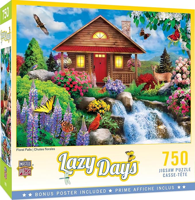 Masterpieces 750 Piece Jigsaw Puzzle for Adults and Family - Floral Falls - 18"x24"