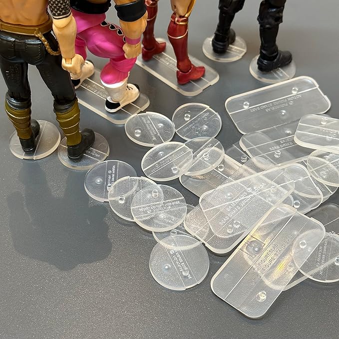 100PCS Action Figure Stand, 6inch Figures Toy Support Stands Display Bases Holder, Compatible with 1/12 Scale Mavel Legends Series/GiJeo Classified Series/D C/Mo tu, Mix Square & Round