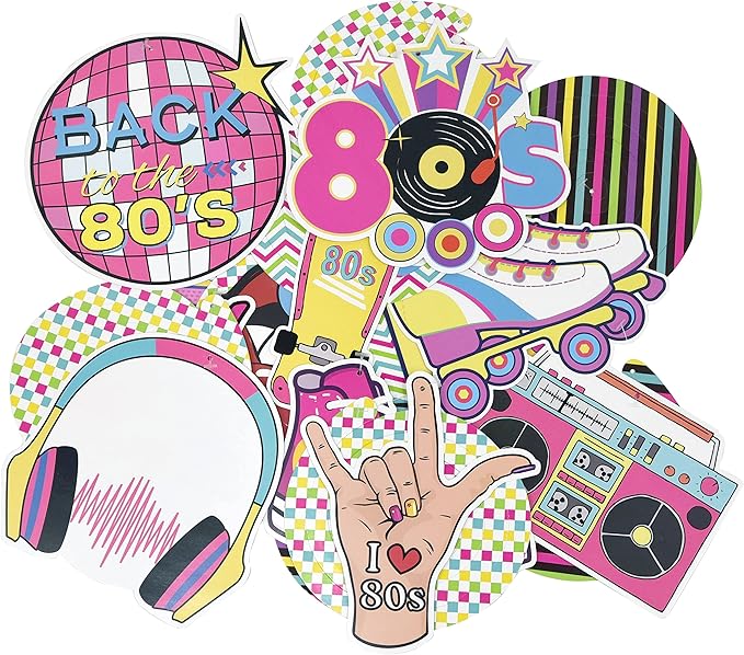 80s Party Birthday Decorations Back to The 80 Hanging Swirls Ceiling Streamers Throwback Retro 80's Theme 1980s Backdrop Party Decor Supplies 30 Pcs