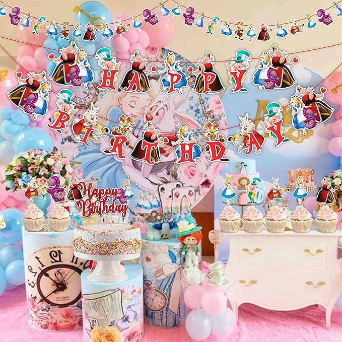 Seyal® Alice in Wondrland Theme Birthday Party Supplies