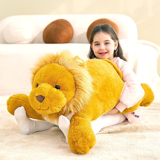 IKASA Large Lion Stuffed Animal Plush Toy,30" Giant Lions Cute Jumbo Soft Toys,Huge Big Size Plushy Fluffy Fat Oversized Plushie,Gifts for Kids Girls