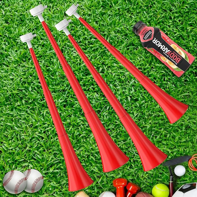 Collapsible Stadium Horn 24 Inch Vuvuzela Plastic Trumpet Horn Blow Horn Noisemakers Loud Sound Soccer Horn Cheer Horn for Sporting Events Graduation Games School Party Supplies Favors Accessories