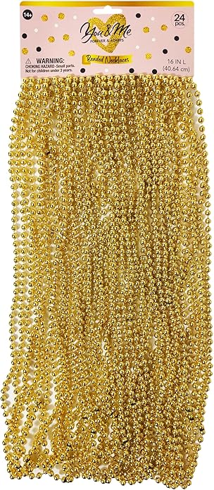 LUV HER Beaded Necklaces 24-Pack – Party Accessories for Girls & Women – Festive Dress-Up & Pretend Play