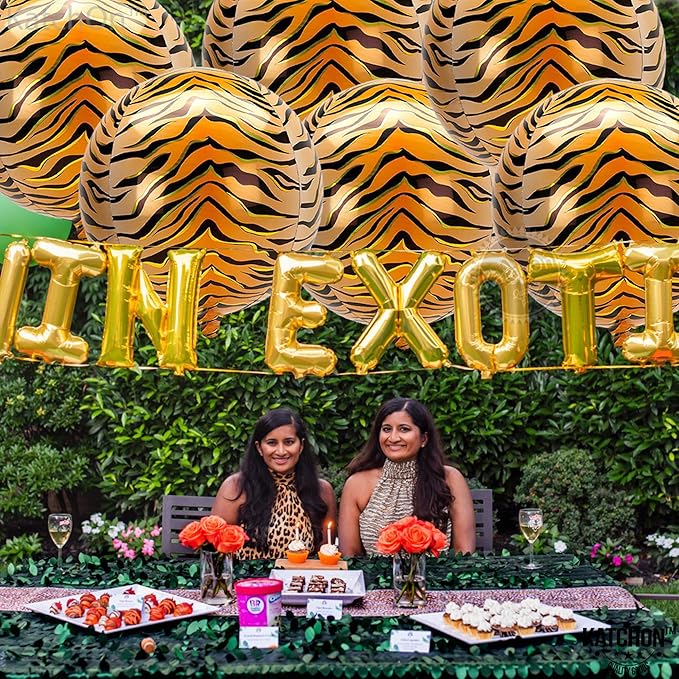 KatchOn, Big Tiger Balloons for Birthday Party - 22 Inch, Pack of 6 |Tiger Stripe Balloons,Tiger Print Balloon | Tiger Birthday Decorations for Jungle Party Decorations, Safari Party Decor
