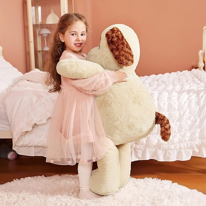 IKASA Giant Dog Labrador Stuffed Animal Plush Toys,Puppy Soft Toy Large Cute Huge Jumbo Big Size Plushie,Gifts for Kids (30 inches, Light Brown)