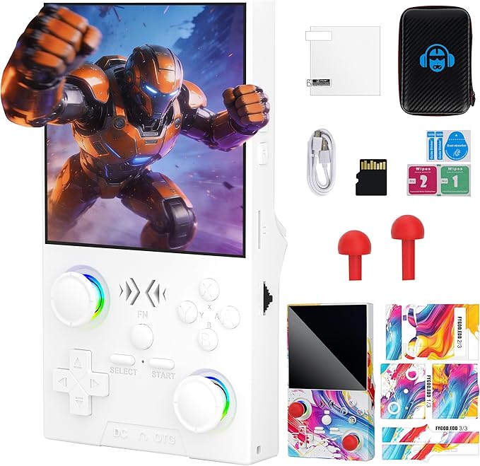 XF40V Retro Gaming Console and Handheld Game Console Pack, 4.0'' IPS Linux System, 64G TF Card & 20000+ Preloaded Classic Games, Portable Retro Game Device