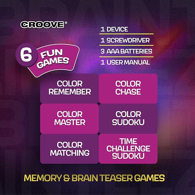 Croove Brain Teasers & Memory Game, 6 Fun Games for Kids, Easter Gifts for Kids, Cool Stocking Stuffers Toys, Best Activities for Boy, Gift Ideas for Boys & Girls Ages 6-8 9 10 11+ Year Old