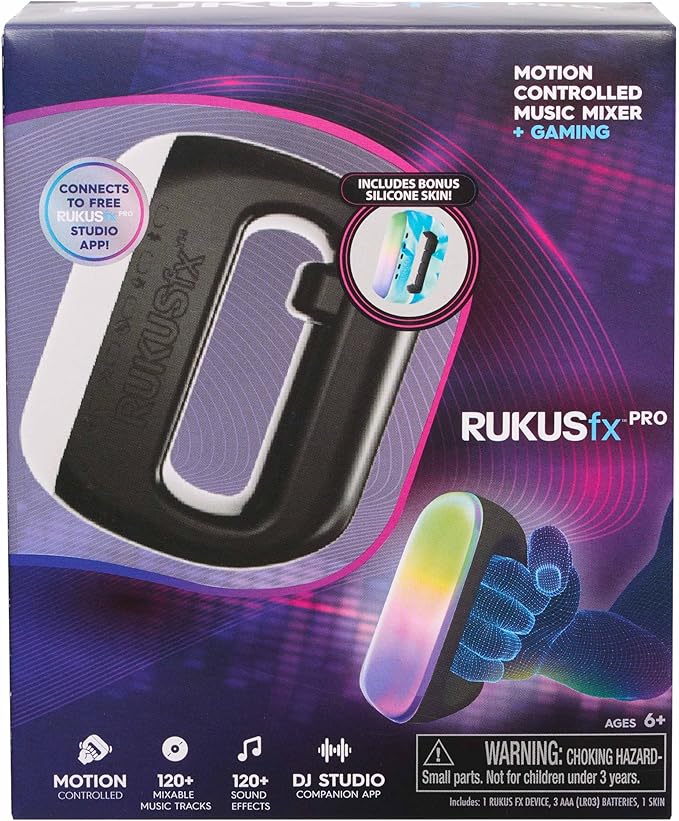 RUKUSfx PRO Motion-Controlled Music Mixer Plus Gaming with Bonus Skin, Lights and Sounds, Kids Toys for Ages 6 Up by Just Play