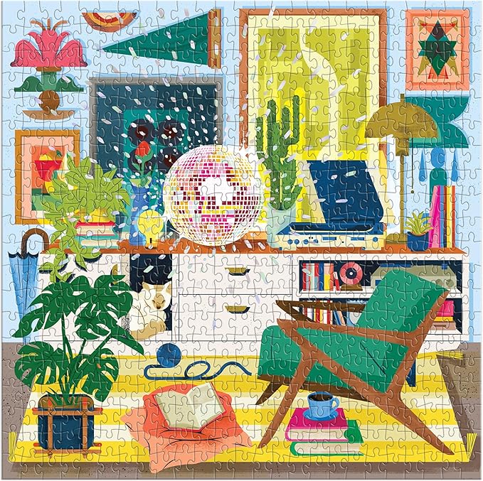 Galison Disco Life – 500 Piece Foil Jigsaw Puzzle Featuring Beautiful Artwork of Disco Ball Inspired Still Life