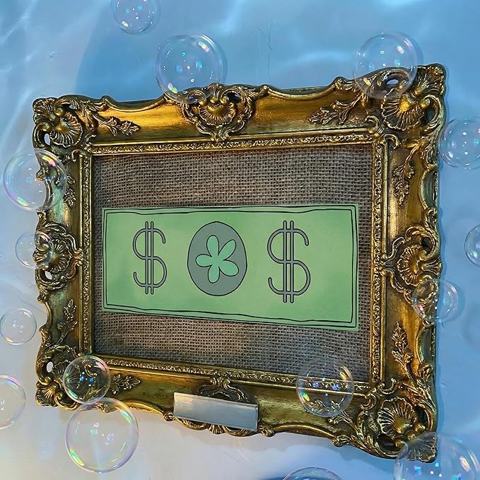 Preboun 24 Pcs Sponge Cartoon Themed Party Decorations 3.94 Inches Green Dollar Bills Hanging Swirls Cartoon Ocean Theme Hanging Decor Under the Sea Decoration for Baby Shower Birthday Supplies