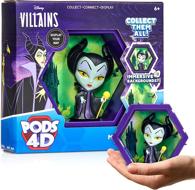 WOW! PODS 4D Maleficent | Disney Sleeping Beauty | Light-Up Bobble-Head Figure | Connectable Collectables, Toys & Gifts |