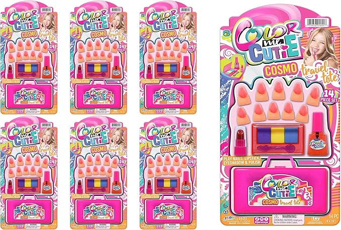 JA-RU Makeup Toy for Girls (6 Beauty Kits) Eyeshadow Palette, Toy Lipstick, Nail Polish, Fake Nails. Kids Pretend Play. Princess Beauty Set. Birthday Girl Gifts & Accessories. 1621-6