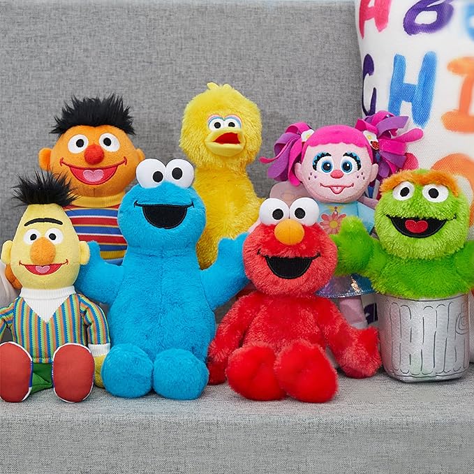Sesame Street Friends Bert and Ernie 8-inch 2-piece Sustainable Plush Stuffed Animals Set, Kids Toys for Ages 18 Month by Just Play